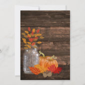 Invitation Feuilles d'automne rustiques et Citrouille Thanksg (Dos)
