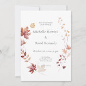 Invitation Feuilles d'automne rustiques et délicates de Bourg (Devant)