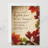 Invitation Feuilles d'automne sur Mariage de automne rustique (Devant)