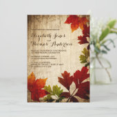 Invitation Feuilles d'automne sur Mariage de automne rustique (Debout devant)