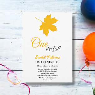 Invitation Feuilles de automne jaunes élégantes Anniversaire