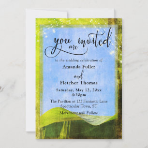 Invitation Feuilles de bananier rustiques avec lumières Boho