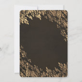 Invitation Feuilles de Bronze Or Marron Chic Rustique Mariage (Dos)