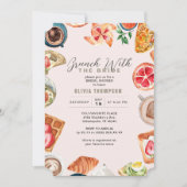 Invitation Feuilles de brunch pour mariées (Devant)