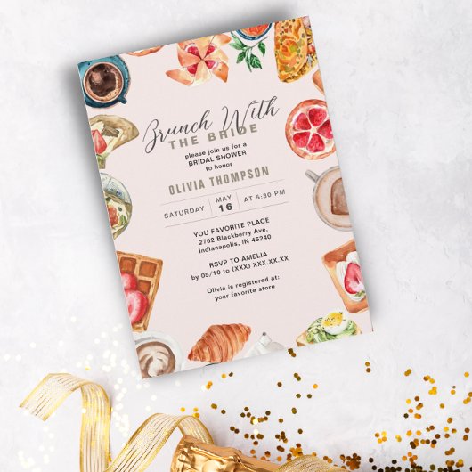 Invitation Feuilles de brunch pour mariées