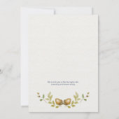 Invitation Feuilles de chêne Floral bleu Acorns Mariage | (Dos)