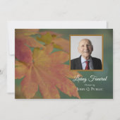 Invitation Feuilles de couleur automne Vivant Fête funéraire (Devant)