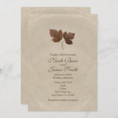 Invitation Feuilles de cuivre doré Élégant Parti personnalisé (Devant / Derrière)