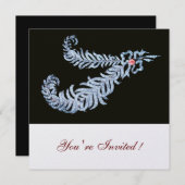 Invitation FEUILLES DE DIAMONDE, Métalliques de glace rose (Devant / Derrière)