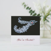 Invitation FEUILLES DE DIAMONDE, Métalliques de glace rose (Debout devant)