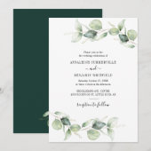 Invitation Feuilles de eucalyptus élégantes pour mariage rust (Devant / Derrière)