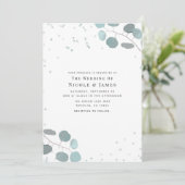 Invitation Feuilles de eucalyptus vert Mariage rustique (Debout devant)