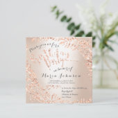 Invitation Feuilles de fête d'anniversaire Wreath ivoire rose (Debout devant)