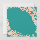 Invitation Feuilles de fête d'anniversaire Wreath Mint Rose T (Dos)