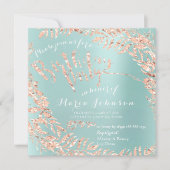 Invitation Feuilles de fête d'anniversaire Wreath Tiffany Aqu (Devant)