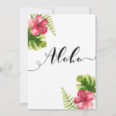 Invitation Feuilles de fleurs d'hibiscus tropical blanc Invit (Dos)