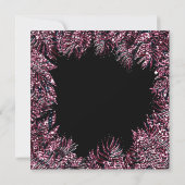 Invitation Feuilles de fougère cristaux encadrés bordeaux ros (Dos)