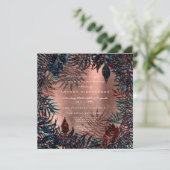 Invitation Feuilles de fougère florale tropicale encadrées de (Debout devant)