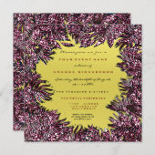 Invitation Feuilles de fougères encadrées Métallurgique Bourg (Devant / Derrière)