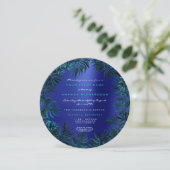 Invitation Feuilles de fougères tropicales encadrées Turquois (Debout devant)