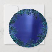 Invitation Feuilles de fougères tropicales encadrées Turquois (Dos)