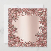 Invitation Feuilles de foune tropicale Rose encadré Or rose m (Dos)