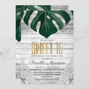 Invitation Feuilles de fromage suisses Dentelle d'or en bois