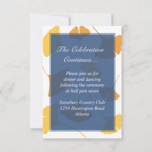 Invitation Feuilles de ginkgo tombantes clôture de mariage bl