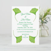 Invitation Feuilles de Ginko vertes Thunder_Cove (Debout devant)