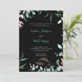 Invitation Feuilles de jardin vert et rose moderne Mariage (Debout devant)