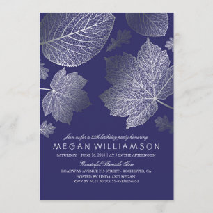 Invitation Feuilles de la Marine et de l'Argent à la fête d'a