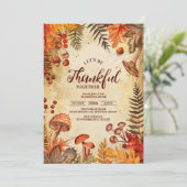 Invitation Feuilles de la récolte de bois Dîner d'action de g (Debout devant)