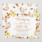 Invitation Feuilles de l'Aquarelle d'automne de l'or Friendsg (Devant / Derrière)