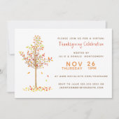 Invitation Feuilles de l'arbre d'automne de la couleur d'eau  (Devant)