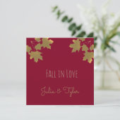 Invitation Feuilles de l'érable doré de Bourgogne - Chute amo (Debout devant)