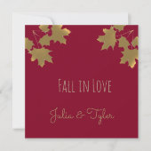 Invitation Feuilles de l'érable doré de Bourgogne - Chute amo (Devant)