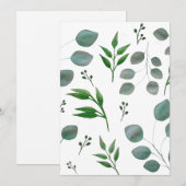 Invitation Feuilles de l'eucalyptus (Devant / Derrière)