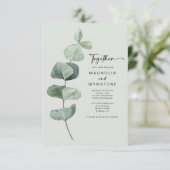 Invitation Feuilles de l'eucalyptus | Ensemble Mariage modern (Debout devant)