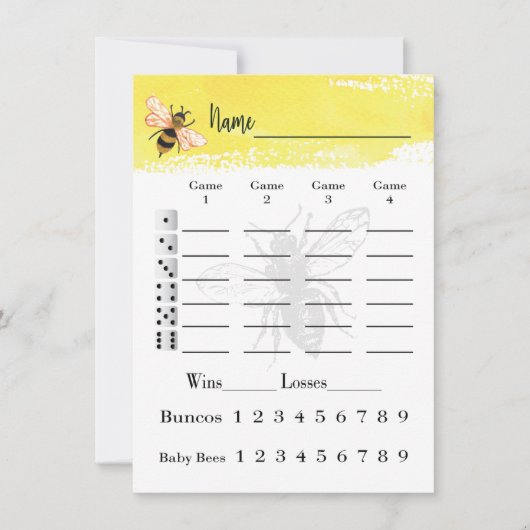 Invitation Feuilles de note Bunco Bee (Devant)