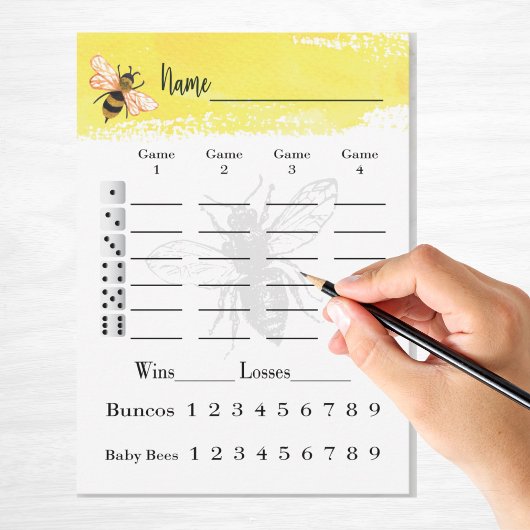 Invitation Feuilles de note Bunco Bee