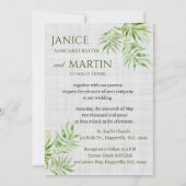 Invitation Feuilles de palmier aquarellable sur Mariage de li (Devant)