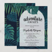 Invitation Feuilles de Palmier Tropicales Retraite (Devant / Derrière)