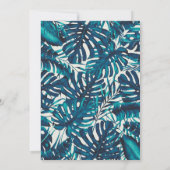 Invitation Feuilles de palmier tropicales vert sarcelle Été D (Dos)