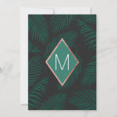 Invitation Feuilles de palmier vert Rose noire demoiselles d' (Dos)