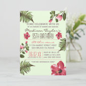 Invitation Feuilles de palmiers exotiques et de palmiers trop (Debout devant)