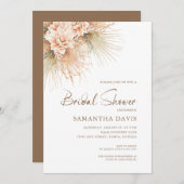 Invitation Feuilles de palmiers séchés Boho Pêchent Fête des  (Devant / Derrière)