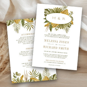 Invitation Feuilles de palmiers séchés par le Boho tropical e