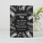 Invitation Feuilles de pins noirs avec fête de Noël de la nei (Debout devant)