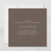 Invitation Feuilles de Thanksgiving de couleur marron rustiqu (Dos)