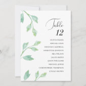 Invitation Feuilles de turquoise élégantes. Plans de table de (Devant)